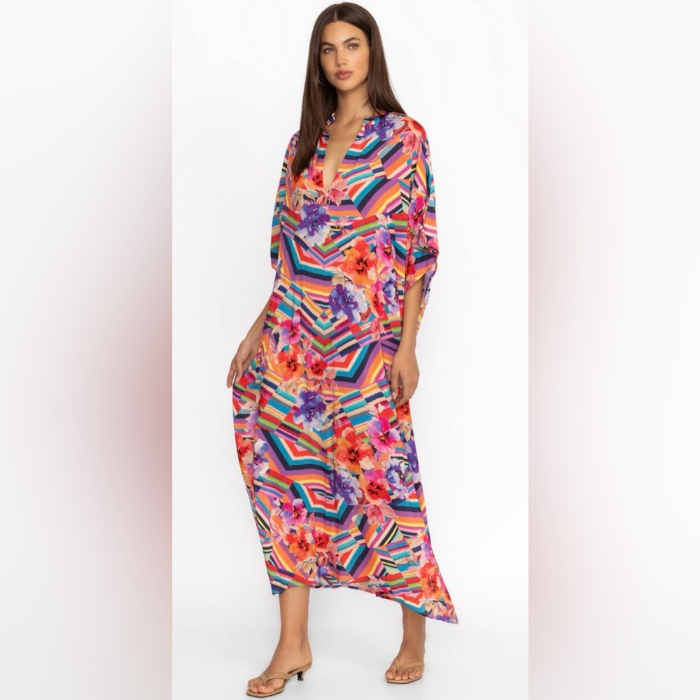 Johnny Was Summer Stripes Maxi Kaftan Sz S/M